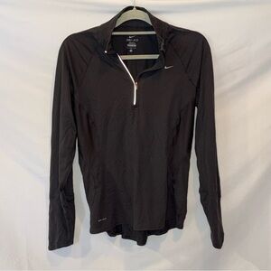 Nike Dri-FIT Half Zip Running Pullover Black M EUC Long Sleeve Athletic Top